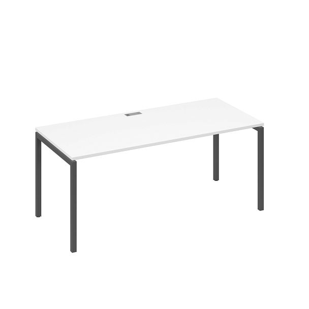 Стол письменный на металлокаркасе DUE A4 А4 Б2 026 БП белый премиум / металлокаркас антрацит - Вид 1