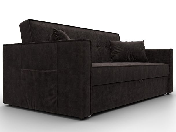 Диван прямой Лига-104 (160) Велюр коричневый - Вид 3