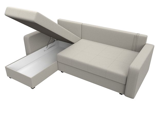 Диван угловой Ливерпуль Лайт левый угол Рогожка бежевый - Вид 9