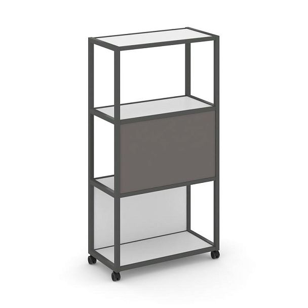 Shelf Mobile Стеллаж 4 уровня 1 секция VR.LT-STK-403.10 Белый Бриллиант/Металл Антрацит/W-26 1000*400*1523 - Вид 2
