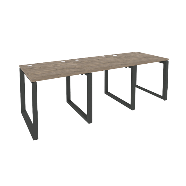 Onix Рабочая станция на О-образном м/к O.MO-RS-3.0.8 Тиквуд темный/Антрацит металл 2340*800*750 - Вид 1