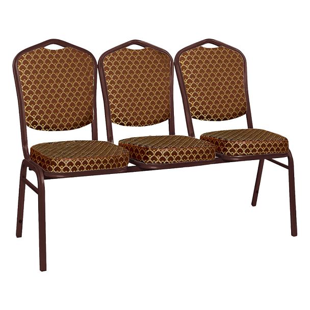 Секция из 3 стульев Хит - коричневый, арш тёмно-коричневый - Вид 1