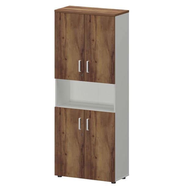 Шкаф СМШ-58Д4 Тип2 Белый/Таксония 792x380x1990 Смарт - Вид 1