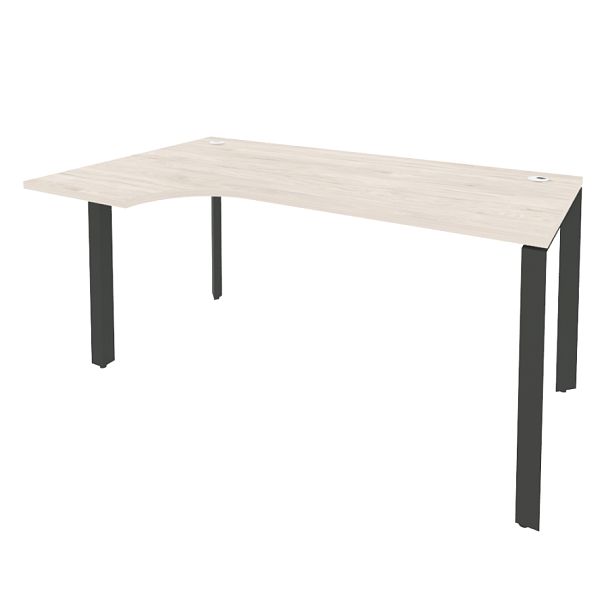 Onix Стол эргономичный левый на П-образном м/к O.MP-SA-1 (L) Денвер светлый/Антрацит металл 1580*980*750 (720/460) - Вид 1