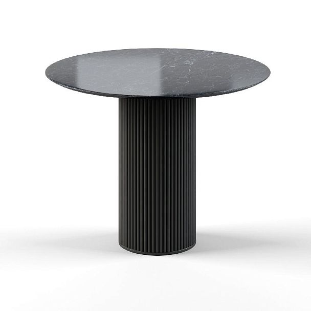 Стол круглый Nolan 100, керамика глянцевая, черная - Вид 1