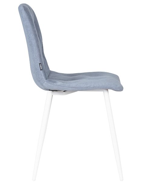 Стул обеденный DOBRIN CHILLY ROMBO (Серо-голубой Simple 26, основание белый) - Вид 3