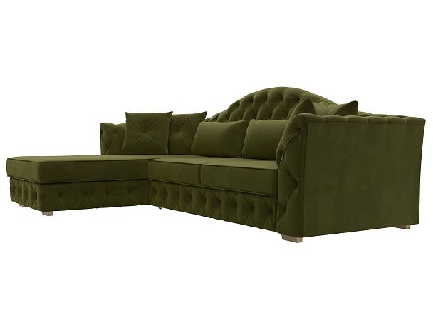 Диван угловой Артис левый угол Микровельвет зеленый - Вид 3