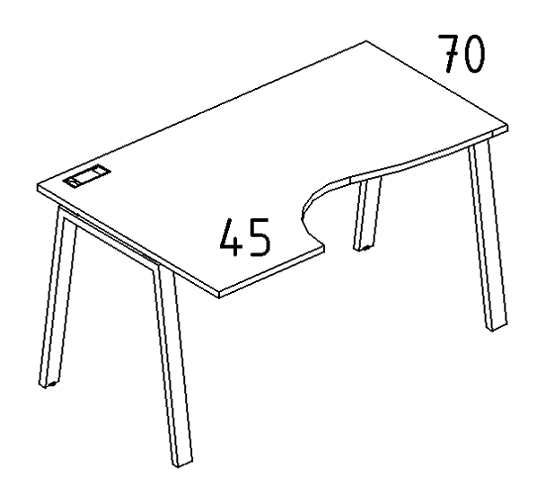 Стол эргономичный левый "Классика" на металлокаркасе TRE A4 А4 Б3 043 БП белый премиум / металлокаркас белый - Вид 3