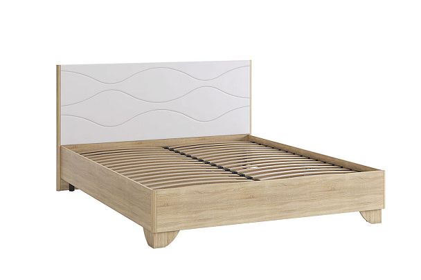 Зара Кровать с основанием Комфорт 160х200 см SMZ-06.1623 дуб сонома/белый - Вид 2