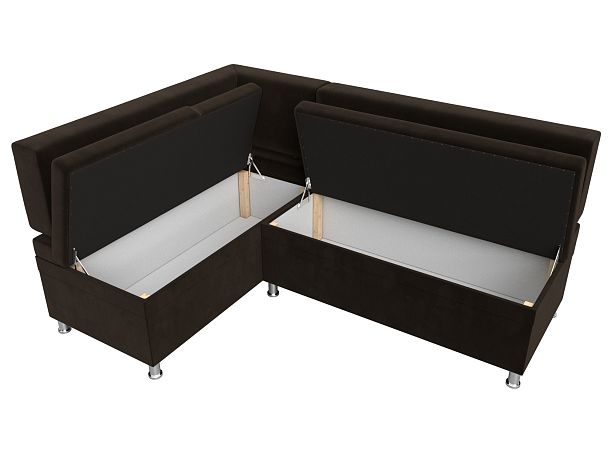 Кухонный уголок Стайл левый (полностью микровельвет коричневый) - Вид 7