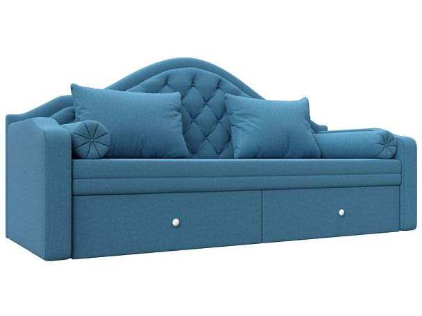 Диван детский прямой Сойер Рогожка голубой - Вид 1