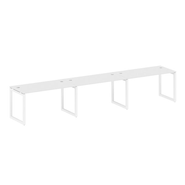 Metal System Quattro Р. ст. на 3 раб. места на О-образном м/к 50БО.СМ-3.3 Белый/Белый металл 4200*720*750 - Вид 1