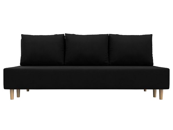 Диван прямой Лига-033 Микровельвет черный - Вид 2