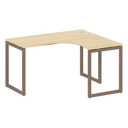 Metal System Quattro Стол криволинейный правый на О-образном м/к 40БО.СА-3 (R) Акация/Мокко металл 1400*1200*750 - Фото предпросмотра