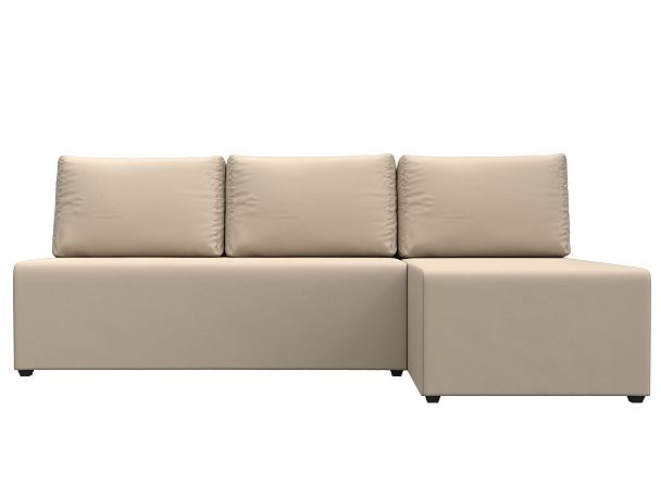 Угловой диван Поло правый (полностью экокожа бежевая) - Вид 2