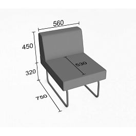 (sle-kabp)Кресельная секция Слендер А без подлоконтников - Фото предпросмотра