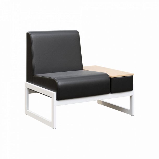 Диван одноместный со столиком универсальный "MODULE" MD.D1-ST1 Белый+черный - Вид 1