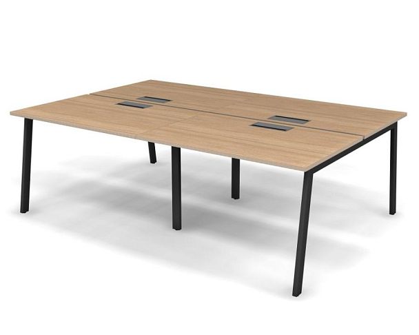 MATRIX 121S402-A Бенч прямой, пров. Merida (А-опоры) 2360х1590х775 Швейц-й вяз/Темно-серый - Вид 1