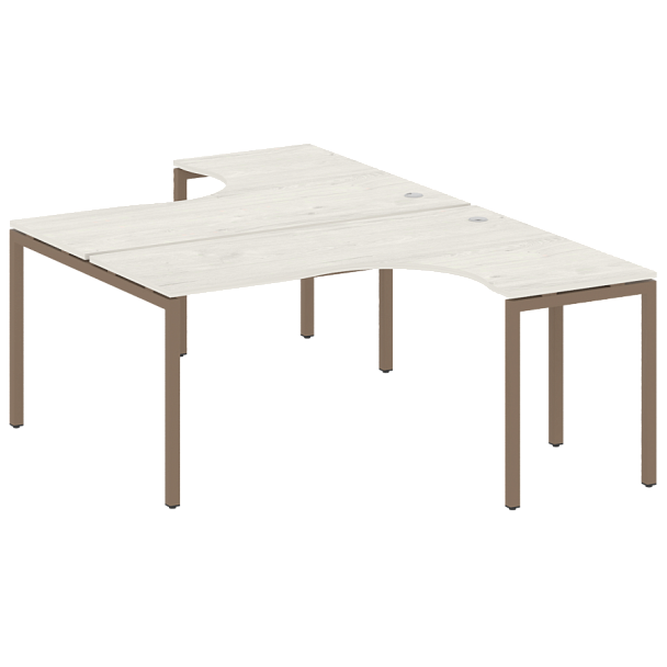 Metal System Quattro Р. ст. криволинейная на П-образном м/к 40БП.РАС-СА-2.4 Дуб наварра/Мокко металл 1600*2435*750 - Вид 1