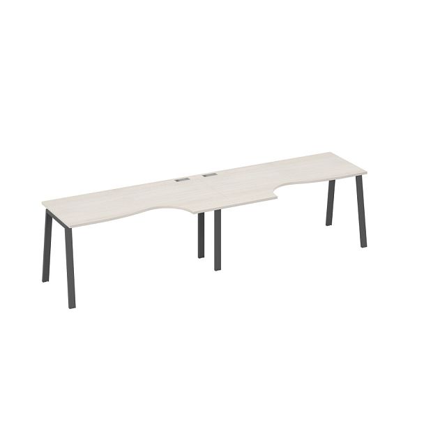 Рабочая станция каркас TRE  столы (2х160) A4 А4 Б3 045-2 БП дуб / металлокаркас антрацит - Вид 1