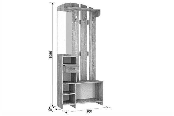 Прихожая Мила PR-0018.2552 белое дерево - Вид 6
