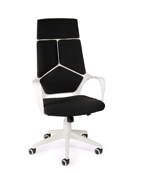 Кресло офисное / IQ /CX0898H-0-54/ (white+black) белый пластик / черная ткань "Кресла для персонала"  ТК-001035000525 черный - Вид 1