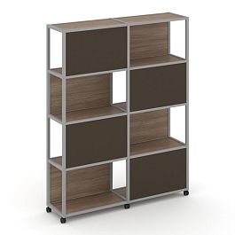 Shelf Mobile Стеллаж 5 уровней 2 секции VR.LT-STK-516.12 Дуб Аризона/Металл Серый/W-25 2370*400*2000 - Фото предпросмотра