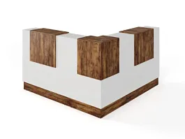 RTD093-170-SH ТАНДЕМ / TANDEM Стойка ресепшн угловая 7-170 1700х1700х1200 Таксония шоколадная - Фото предпросмотра