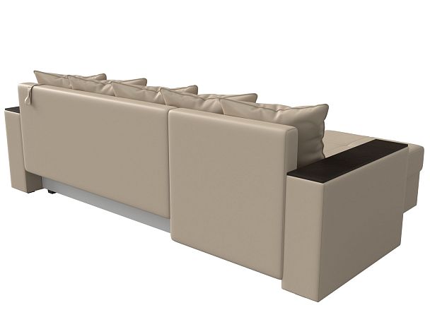 Диван угловой Дубай Лайт угол левый (полностью экокожа бежевая) - Вид 6