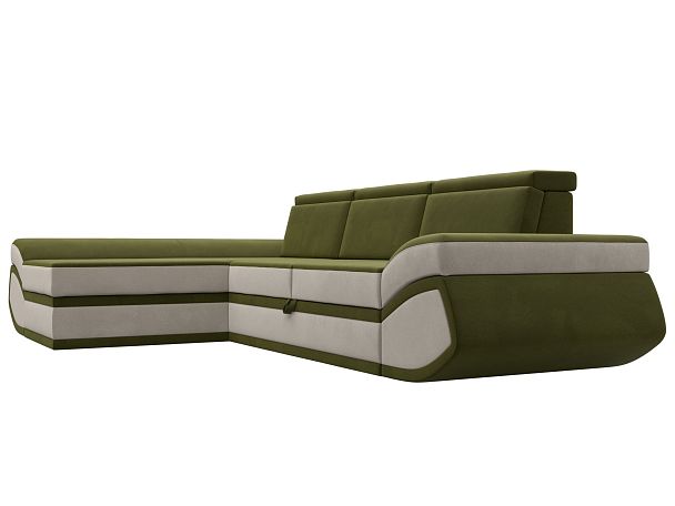 Диван угловой Лига-032 левый угол Микровельвет зеленый - Вид 3
