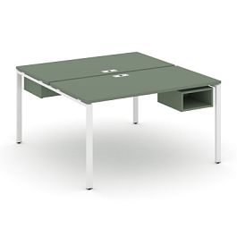 Concept Рабочая станция 2 сторонняя с подвесными тумбами на 2 места CN.DRS-102 Кобо/Металл Белый 1180*1480*750 - Фото предпросмотра