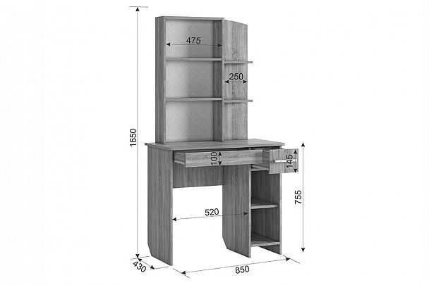 Виктория-1 Трюмо SPV-1.05.1544 дуб сонома - Вид 6