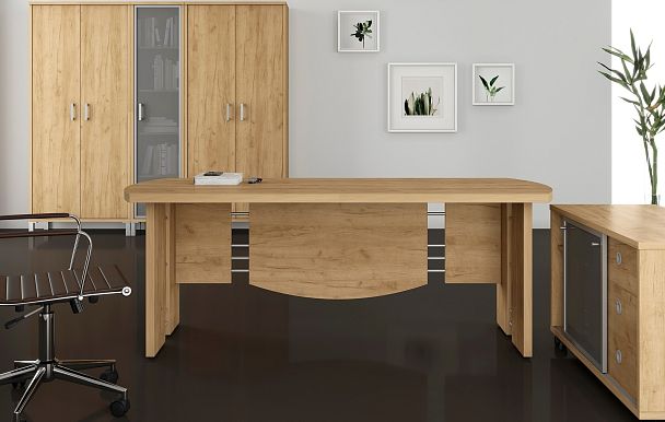 Стол руководителя В 102 Дуб Бофорд 1700*800*750 BORN - Вид 5