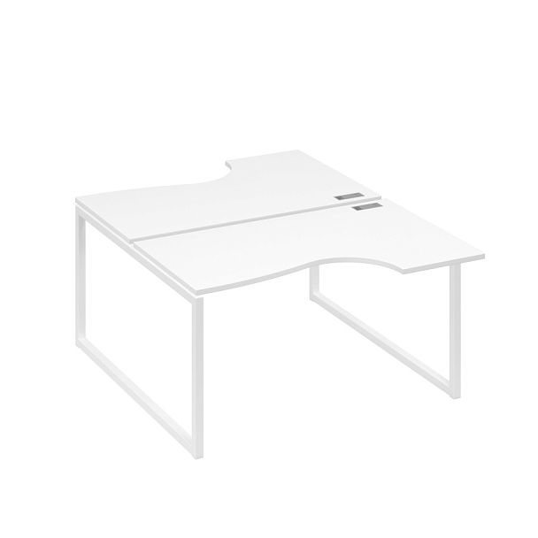 Рабочая станция каркас QUATTRO (2х140) столы Классика A4 А4 Б4 184 БП белый премиум / металлокаркас белый - Вид 1