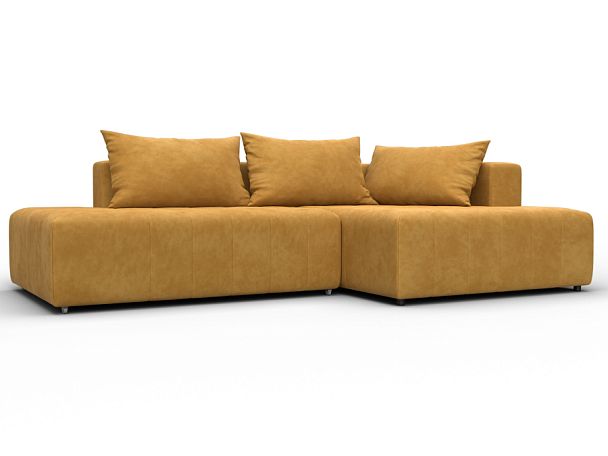 Диван угловой Лига-103 НПБ угол правый Велюр желтый - Вид 1