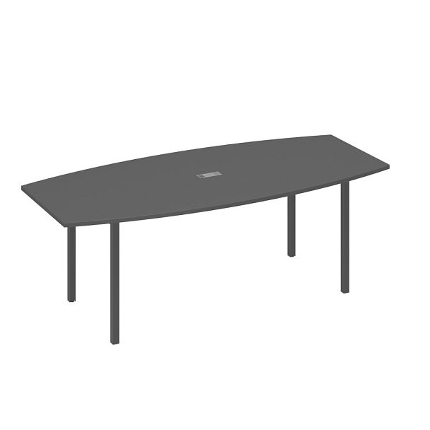 Стол для переговоров 220 с каркасом DUE A4 А4 Б2 114 БП антрацит премиум / металлокаркас антрацит - Вид 1