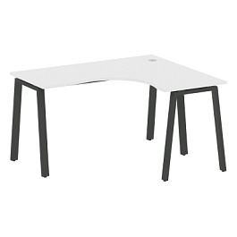 Metal System Стол криволинейный правый на А-образном м/к БА.СА-3 (R) Белый/Антрацит металл 1400*1200*750 - Фото предпросмотра