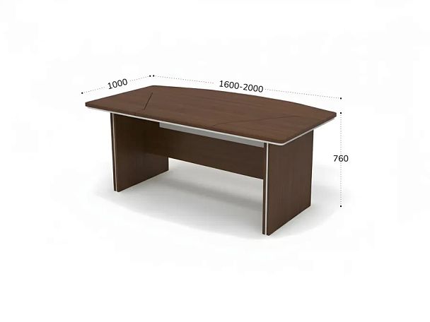 БЕРЛИН / BERLIN Стол руководителя прямой составной 1600х1000х760 Орех Вармия/Серый - Вид 2