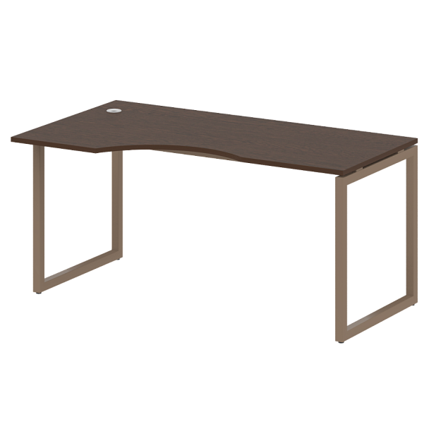 Metal System Quattro Стол криволинейный левый на О-образном м/к 40БО.СА-1 (L) Венге/Мокко металл 1600*900*750 - Вид 1