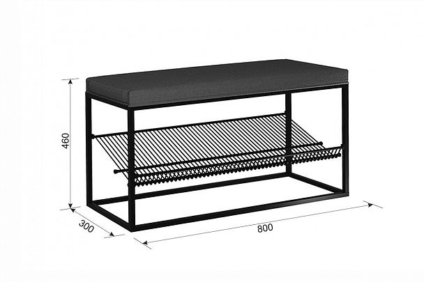 Обувница Крафт 1 LMN-11.1869 черный муар/графит - Вид 3