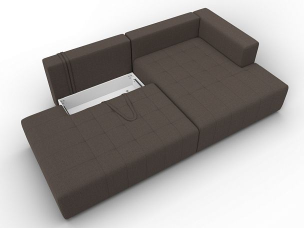 Диван угловой Лига-103 НПБ угол правый Рогожка коричневый - Вид 7