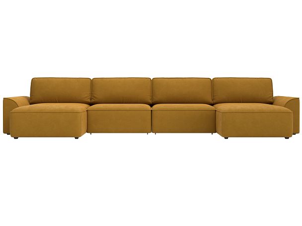 Диван п-образный Лига-048 НПБ лонг Велюр желтый - Вид 2