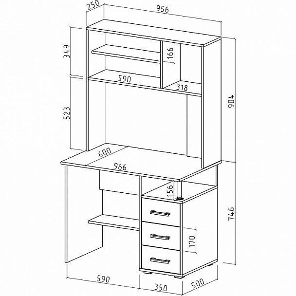 Стол письменный Амбер-15 - Вид 2
