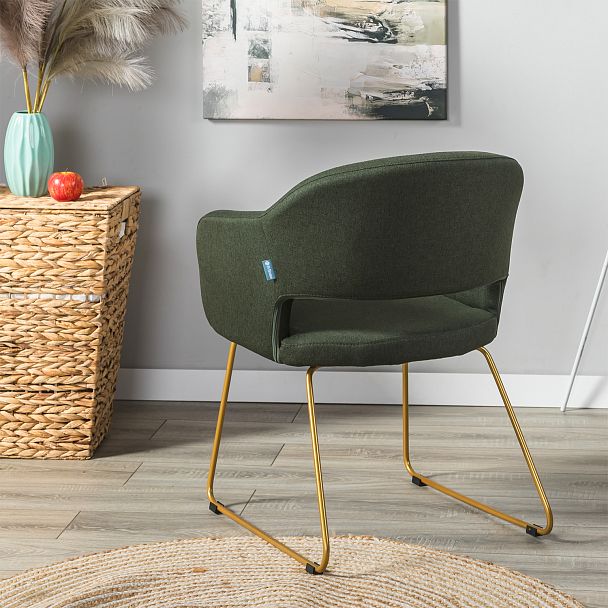 Кресло Oscar тёмно-зеленый/Линк золото - Вид 9