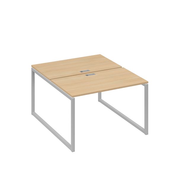 Рабочая станция 2х120 на металлокаркасе QUATTRO A4 А4 Б4 173 БП натуральный дуб / металлокаркас серый - Вид 1
