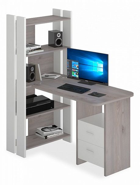 Стол компьютерный Домино Lite СТЛ-ОВ+С100Р Белый/Нельсон - Вид 1