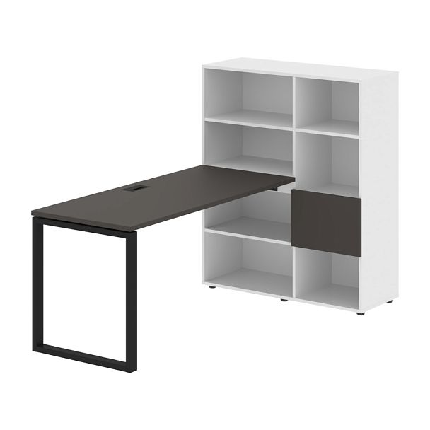 Стол-стеллаж EQRST 1115 Мокко/Черный/Белый 1990х1120х1355 EDIS - Вид 1