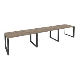 Onix Рабочая станция на О-образном м/к O.MO-RS-3.3.8 Тиквуд темный/Антрацит металл 4140*800*750 - Фото предпросмотра