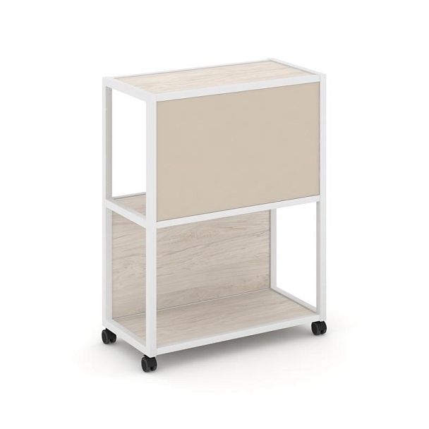 Shelf Mobile Стеллаж 3 уровня 1 секция VR.LT-STK-303.08 Денвер Светлый/Металл Белый/W-04 800*400*1046 - Вид 1