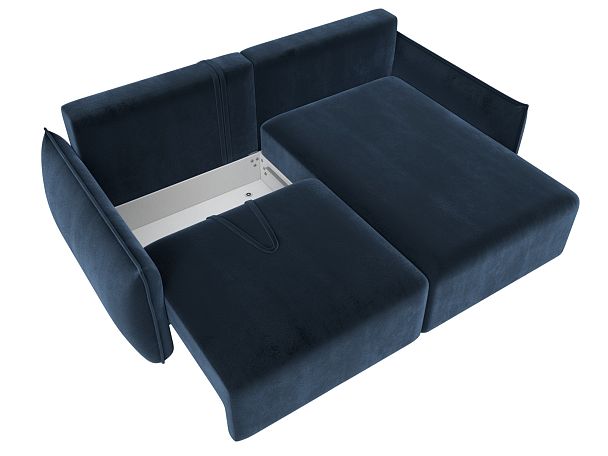 Диван угловой Лига-051 НПБ угол универсальный Велюр синий - Вид 7